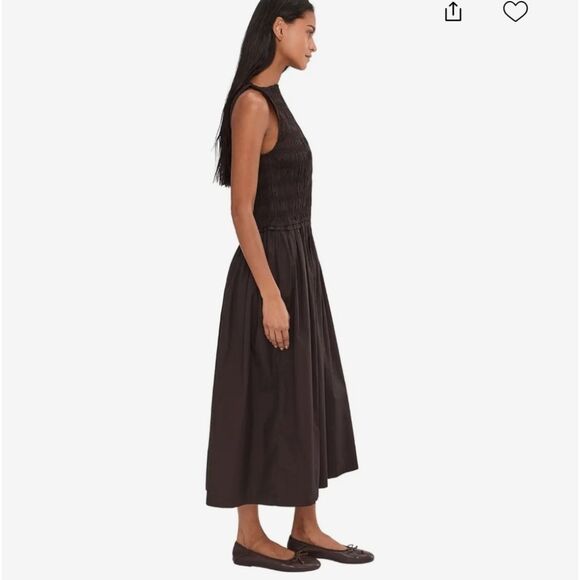 NWT Madewell Keeran Midi Dress Molasses Dark Brown Size L - Picture 13 of 15